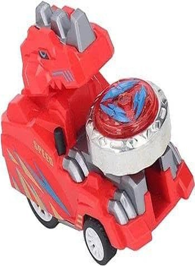 Samip LED Light Up Rotating Gyroscope Toys Cartoon Dinosaur Interactive Endless Fun Flashing Gyroscope (Red) - Image 1